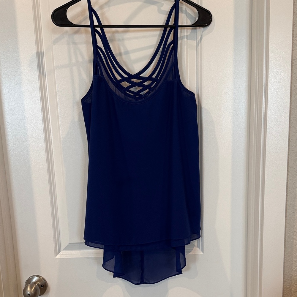Women's Navy Strappy Layered Cami Top